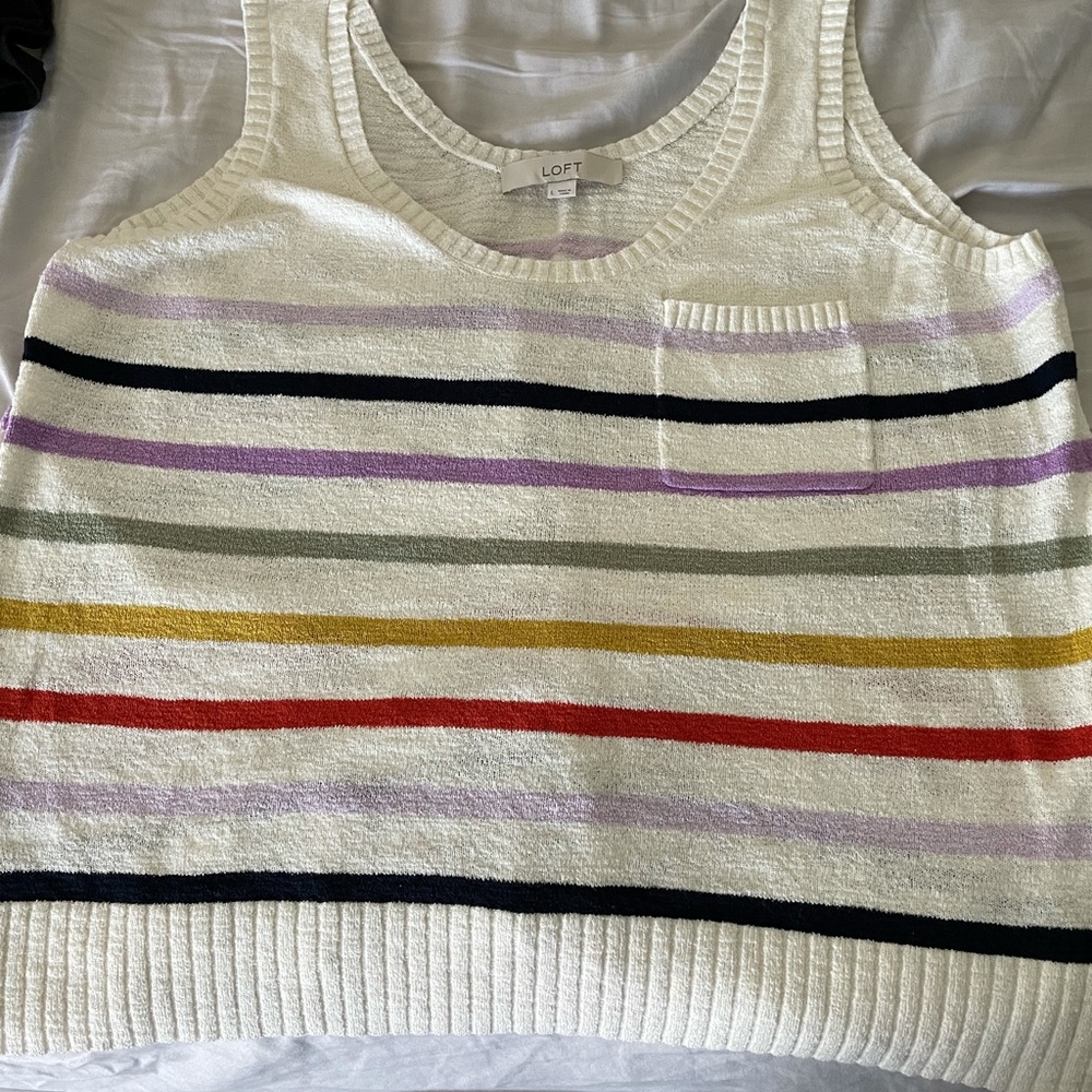 LOFT Tank Sweater Multicolor